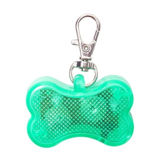 LED Safety Light Name Tag Bone Shaped Pendant Dog - Picture 8 of 13